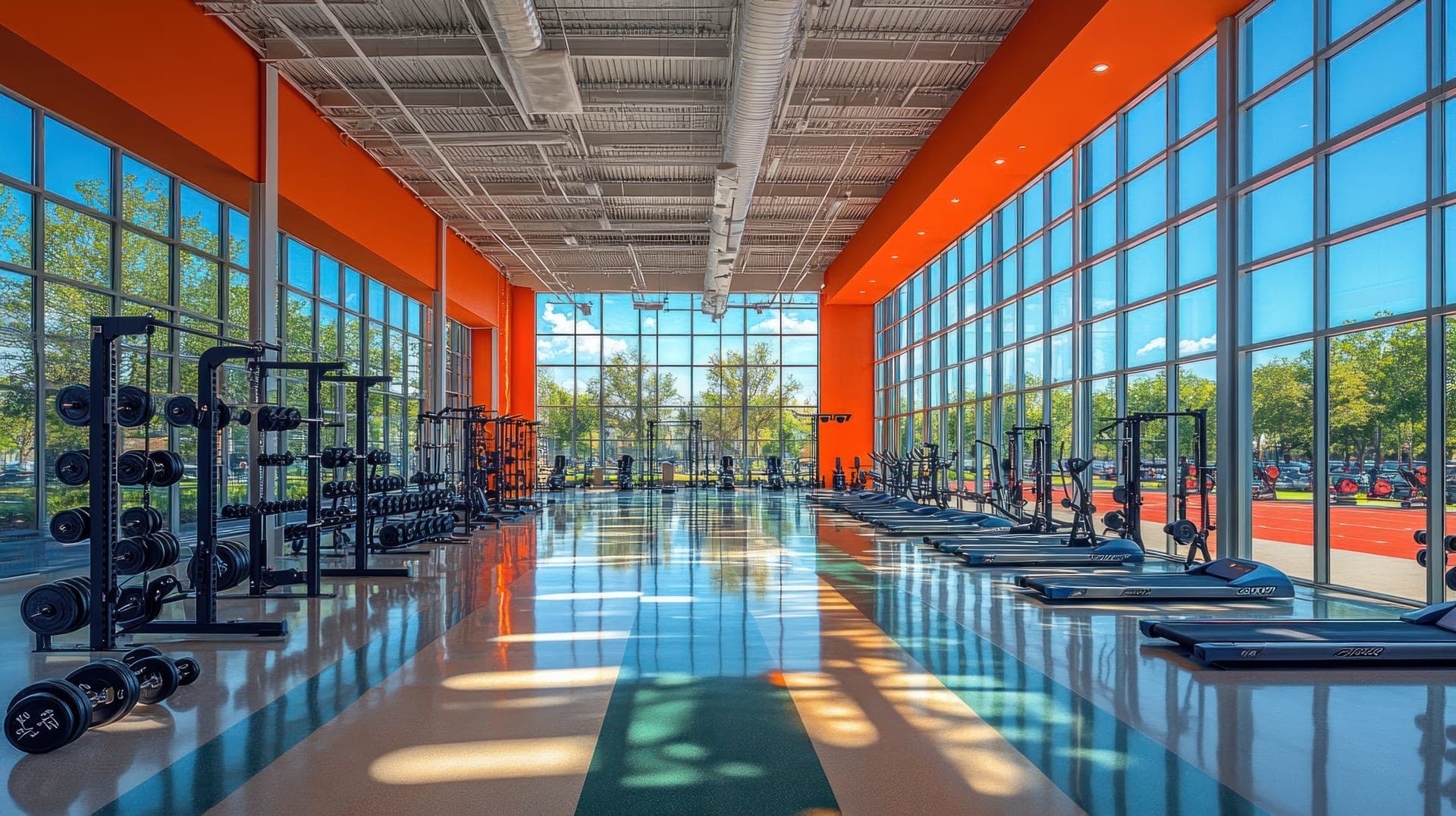 Modern sports stadium